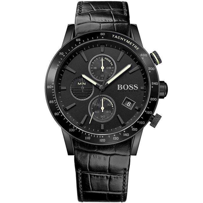 Image of fra Hugo Boss IP sort Rafale chrono quartz herre ur